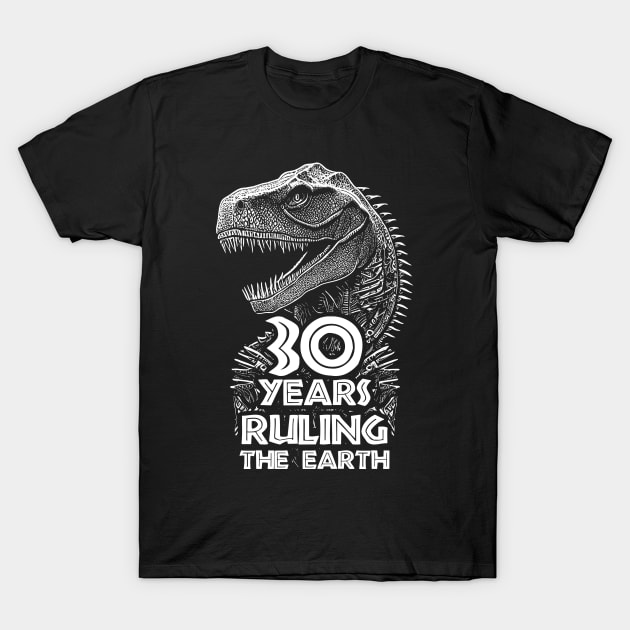 30th Anniversary - Dinosaur Lovers Birthday T-Shirt by TMBTM